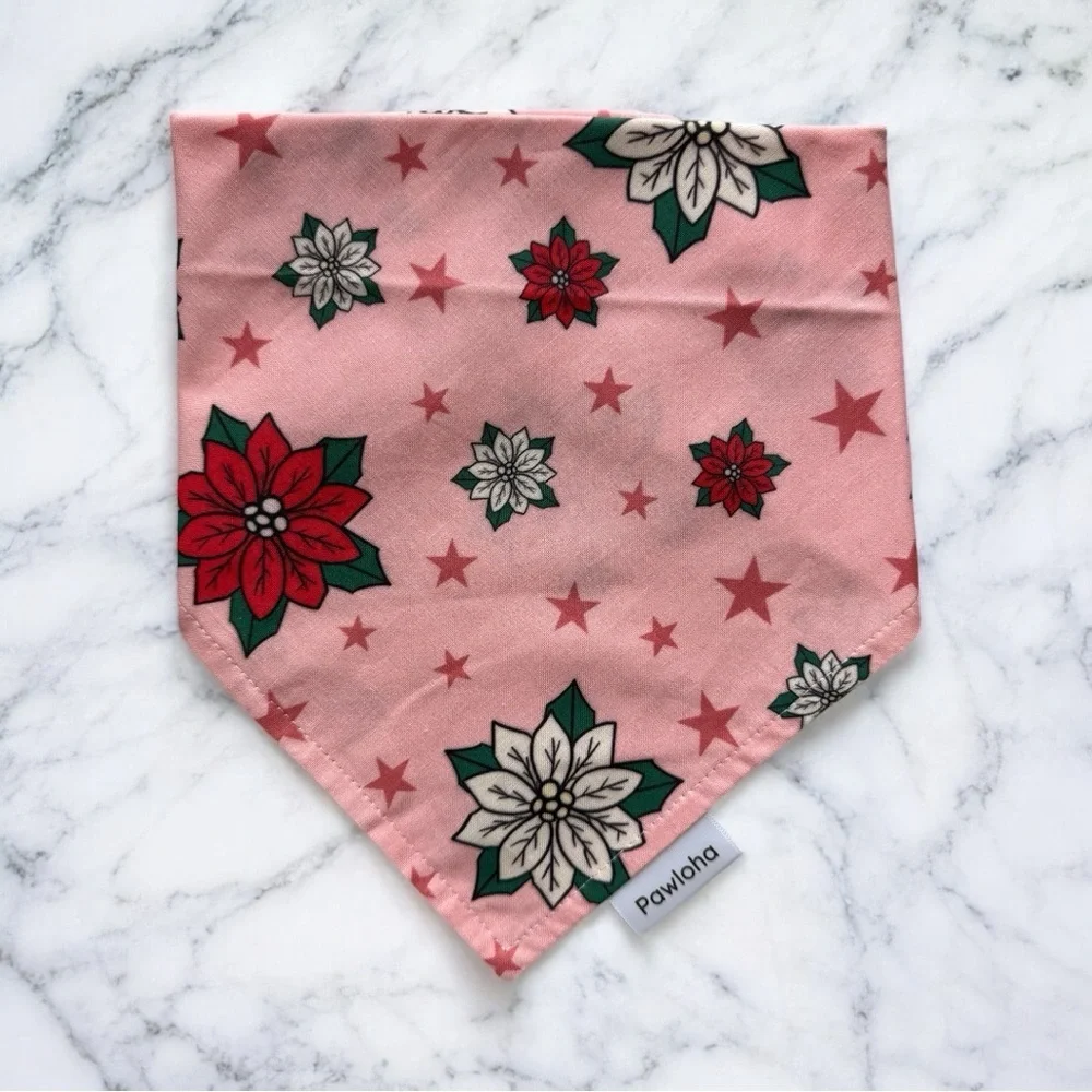 DOG Bandana - Poinsettia - Size L Large